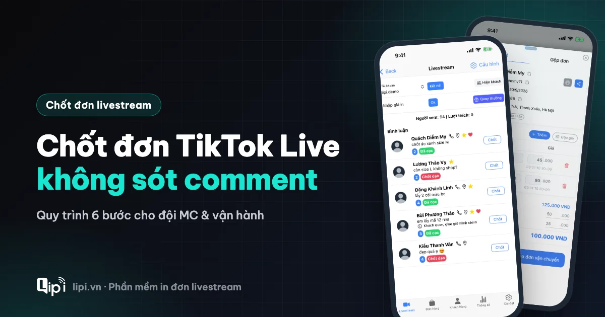 Cách chốt đơn livestream TikTok không sót comment
