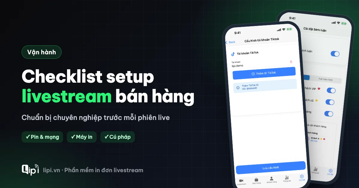 Checklist setup livestream bán hàng chuyên nghiệp