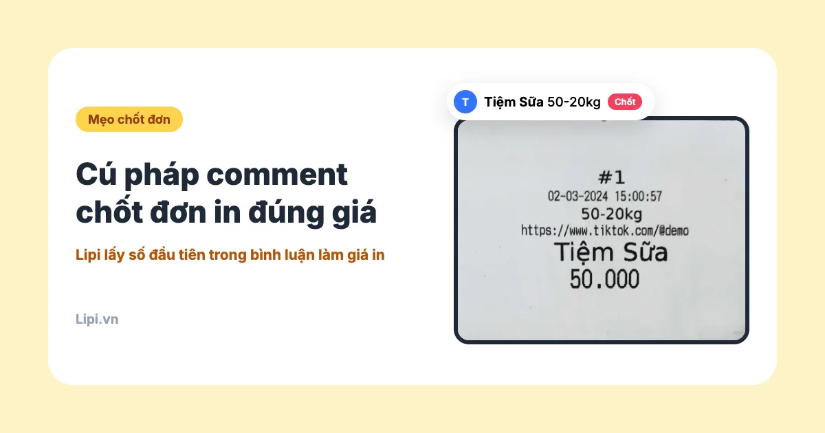 Cú pháp comment chốt đơn livestream: cách đặt để in đúng giá
