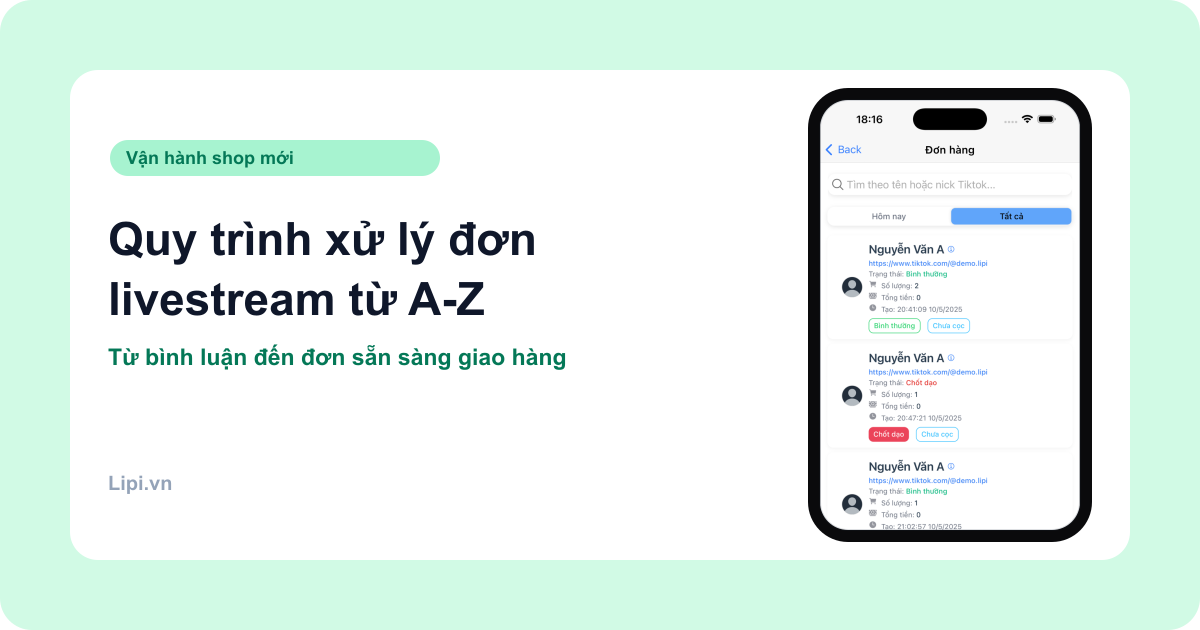 Quy trình xử lý đơn livestream từ A-Z cho shop mới