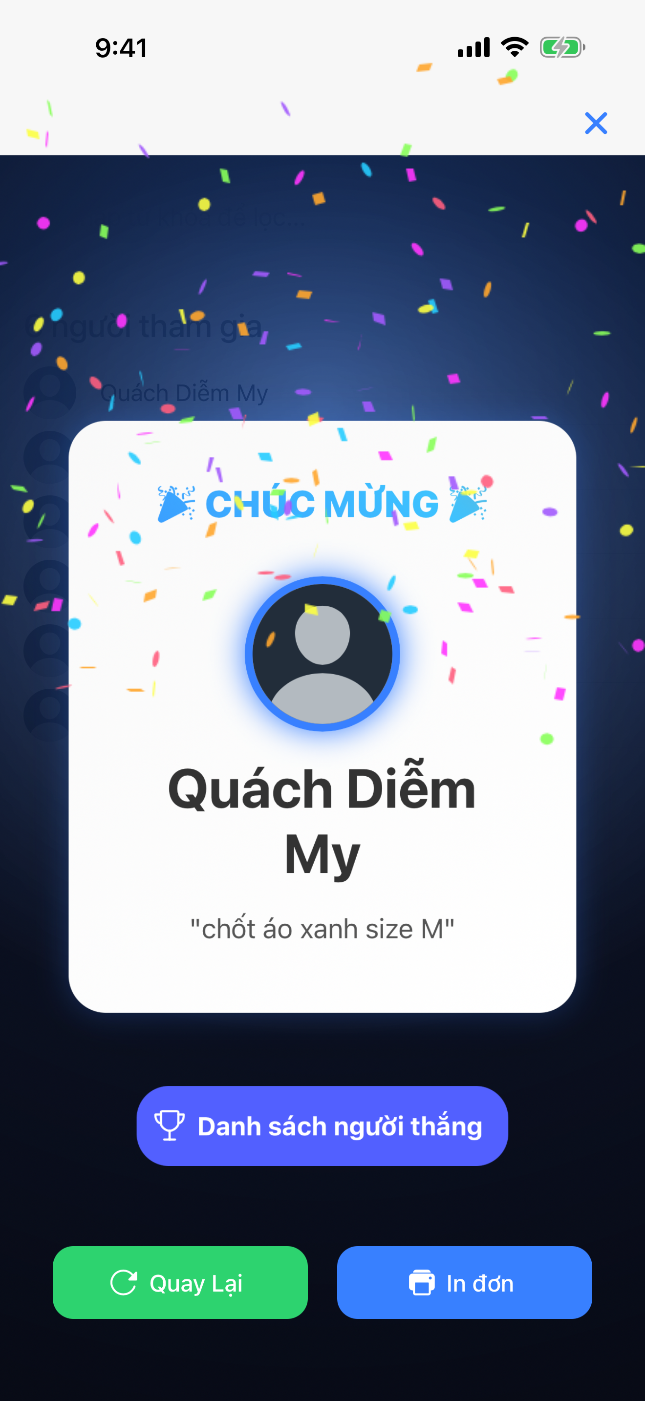 Kết quả quay thưởng