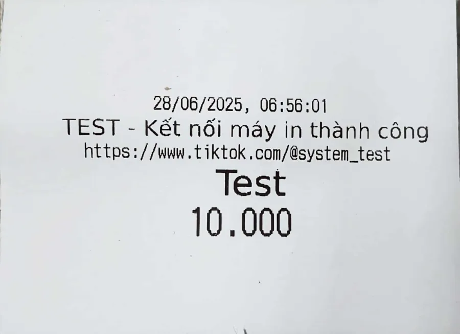 In thử thành công